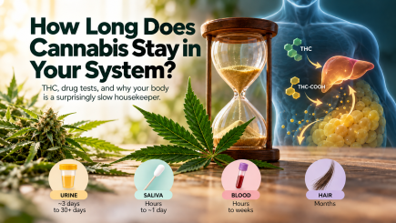 How long does cannabis stay in your system? THC detection times for urine, saliva, blood, and hair drug tests.